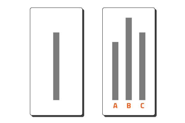 cards with different length lines