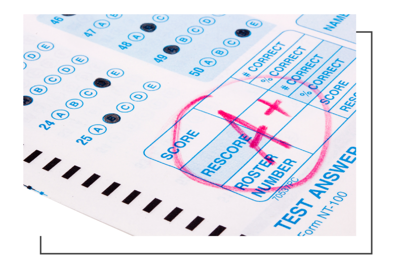 standardized test with A+ grade