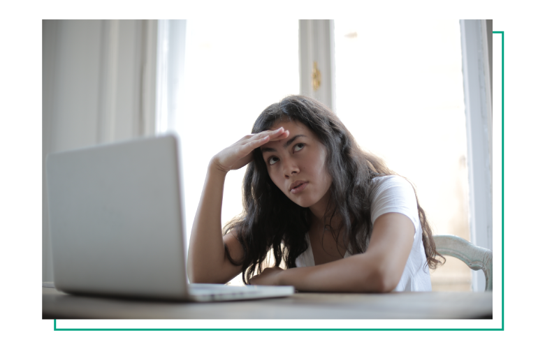 frustrated person at computer