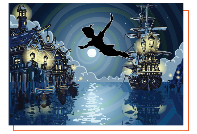 flying shadow and pirate ship