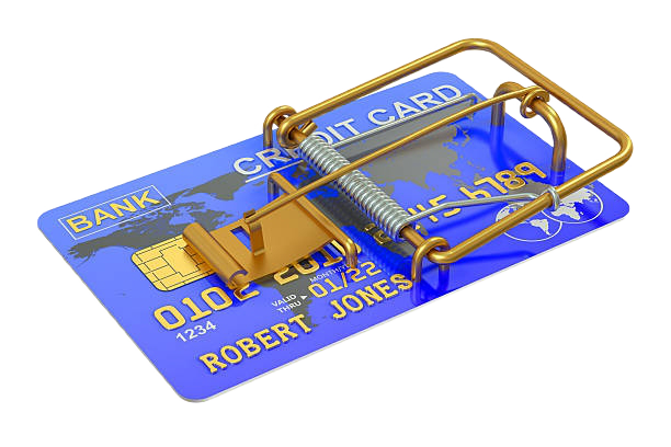 Credit card combined with mouse trap